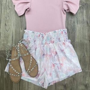 TCEC Smocked Watercolor Shorts